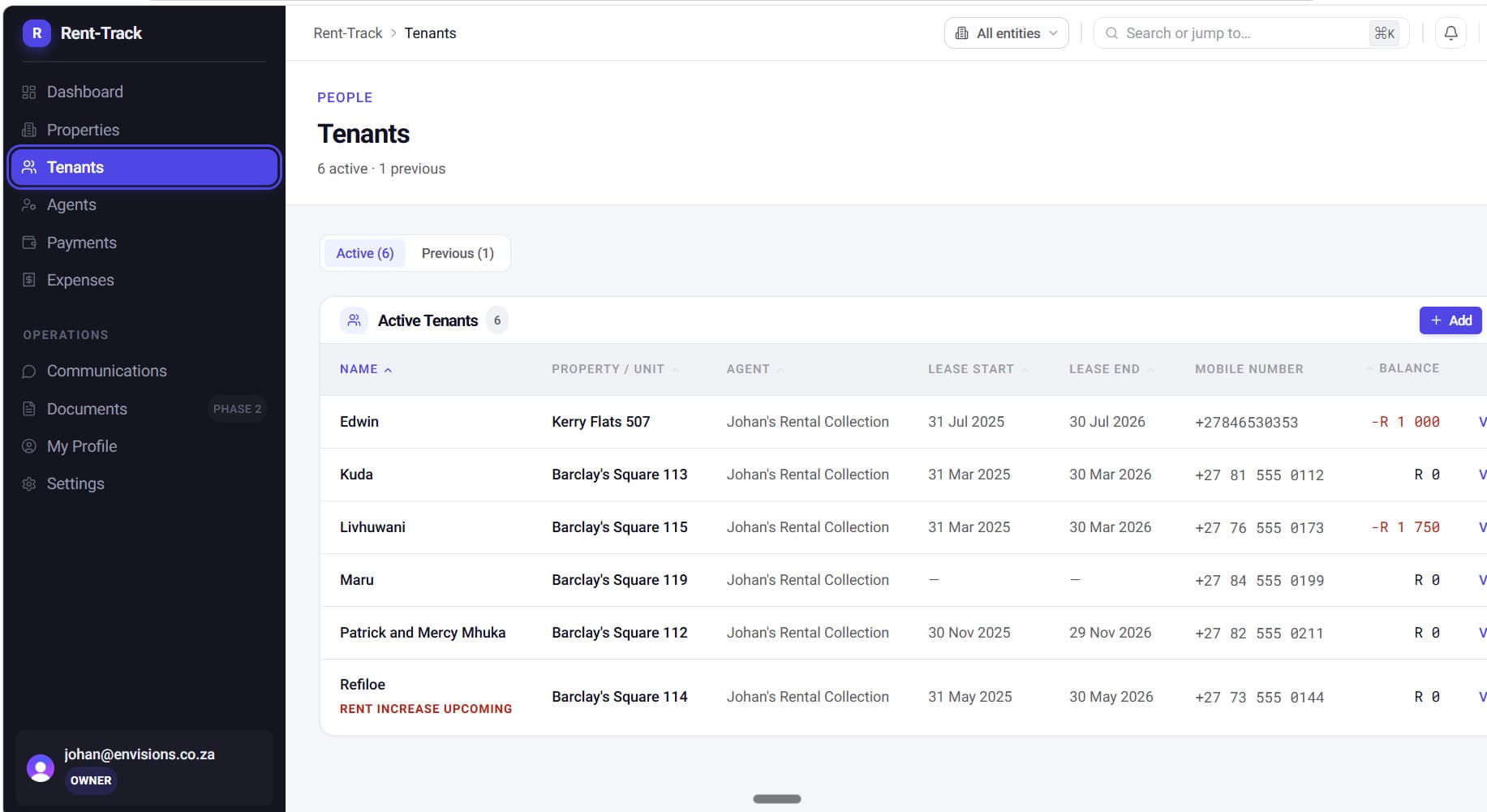 Full tenant profiles at your fingertips
